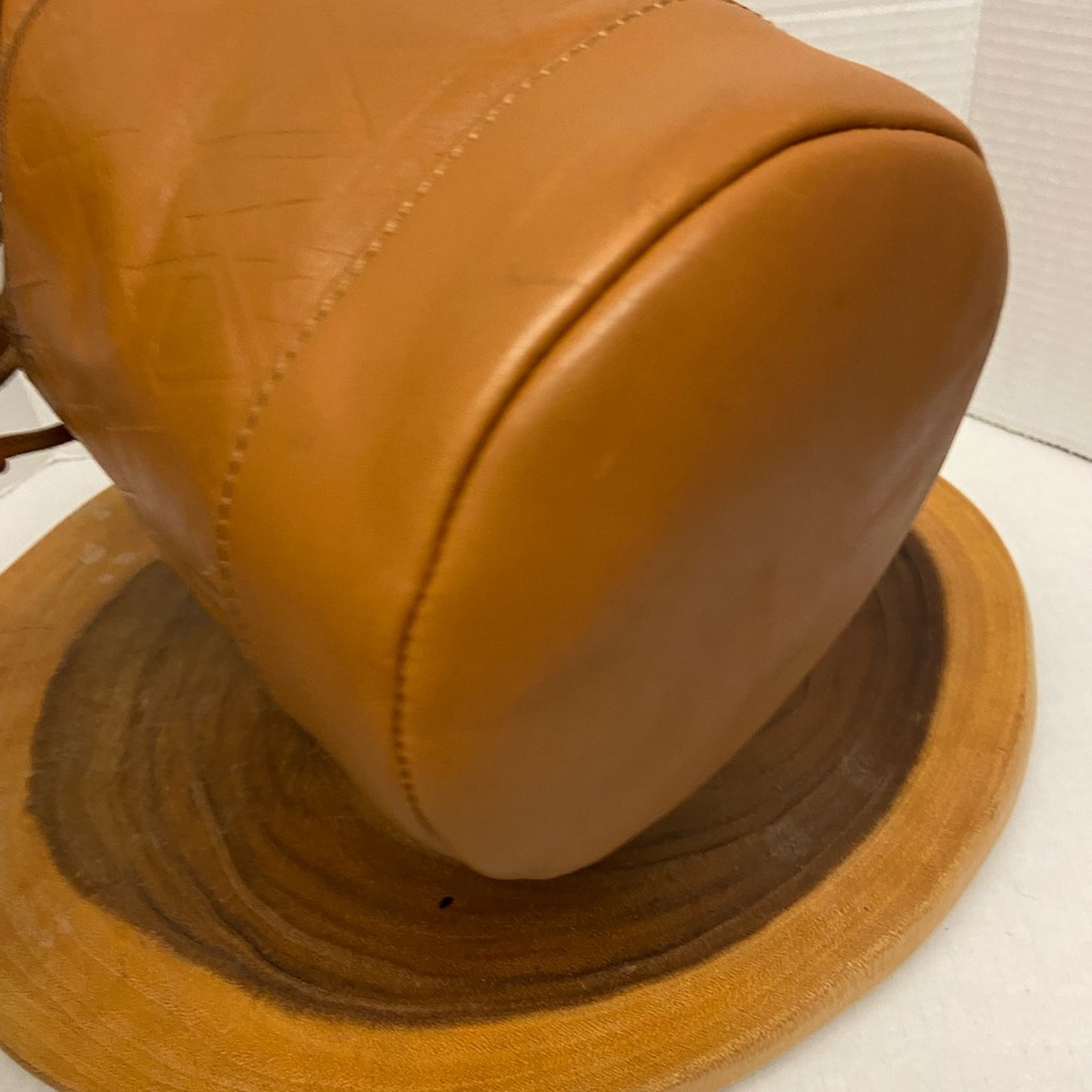 Pendleton Drawstring Leather Bucket Bag - image 7